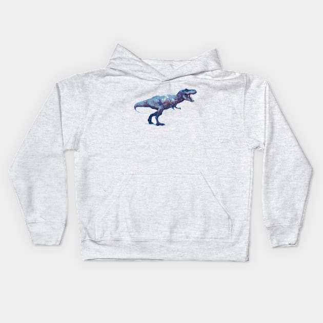 ASCIIsaurus Rex Kids Hoodie by dhuffman5